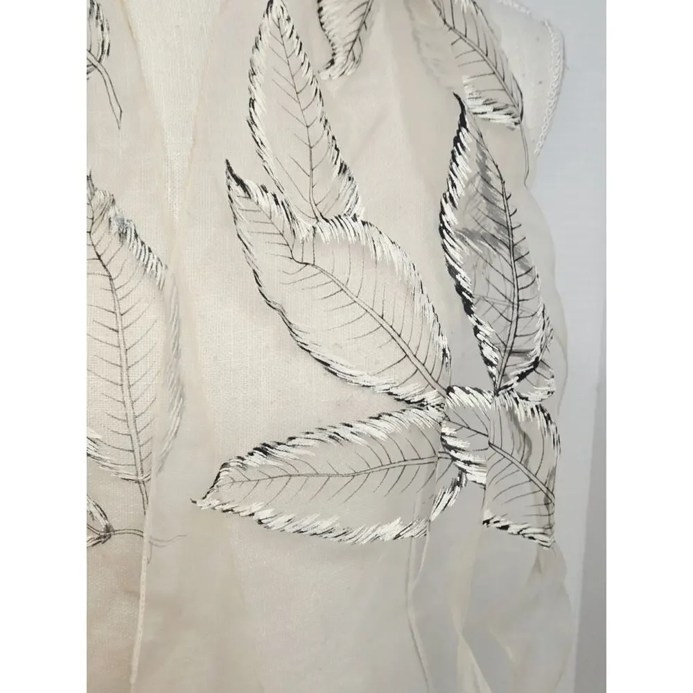 Feather Fringe Wrap Nylon Scarf Ladybug Made ITaly Lace Sheer Grunge Boho